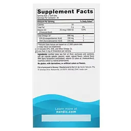 Жирні кислоти Nordic Naturals Omega-3D, 60 капсул - Лимон - мініатюра 3