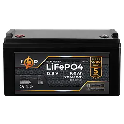 Акумулятор LP LiFePO4 12,8V - 160 Ah (2048Wh) (BMS 80A/40А) пластик для ДБЖ - мініатюра 2