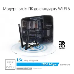 Мережева карта Wi-Fi ASUS PCE-AX1800 - мініатюра 11