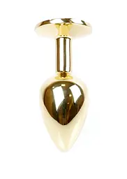 Металева анальна пробка із кристалом B-Series Jewellery Gold Plug Light - мініатюра 5
