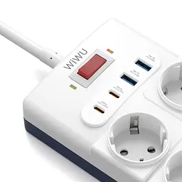 Мережевий подовжувач WIWU 14 in 1 20W GaN Power Strip 2C+2A+10AC Wi-S008 EU (2 m) White (6977703656268) - мініатюра 4