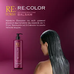 Реконструюючий бальзам Re:form Re:color Збереження кольору і відновлення фарбованого волосся 400 мл - мініатюра 6