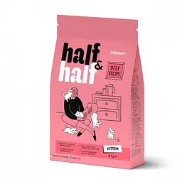 Сухий корм Half&Half для кошенят, з яловичиною, 8 кг (арт.20796)