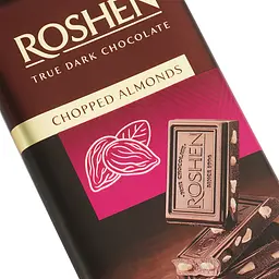 Шоколад Roshen чорний з підсоленим мигдалем 85 г (861864) - мініатюра 3
