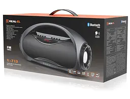 Портативная Bluetooth колонка бумбокс REAL-EL X713 Black - мініатюра 10