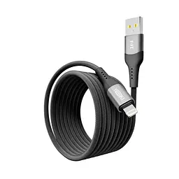 Кабель для заряджання та обміну даними Yoki YK-SO15 SOLID Series USB/Lightning 12W 2.4A/5V 2 м Чорний - мініатюра 3