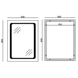 Дзеркало Mixxus TWEE MR09-80x60-Reverse (LED Touch, антизапотівання, димер, регулювання яскравості) MI6660 - мініатюра 3