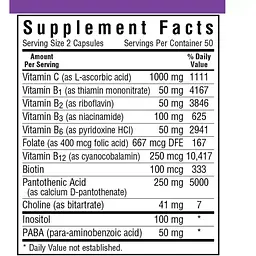 Стрес В-комплекс 100 Bluebonnet Nutrition 100 капсул - мініатюра 2
