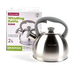 Чайник із свистком Kamille KM-0693GR 2 л сірий - мініатюра 10