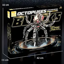 Конструктор механічний восьминіг MJI Octopus для дітей і дорослих живий світ 1768 деталей - мініатюра 4