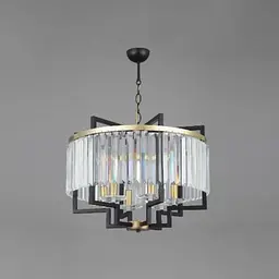 Елегантна люстра в стилі сучасної класики Ø 70х50 см | Line F | Арт. MJ348-700 BK+CL