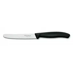 Кухонний ніж Victorinox SwissClassic для овощей 11 см, волнистое лезвие, черный (6.7833)