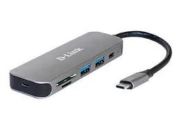 Мультипортовий адаптер USB хаб USB Type-C D-Link DUB-2325 2хUSB3.0, 1xUSB-C, 1xSD, 1xXiaomicroSD Grey - мініатюра 2