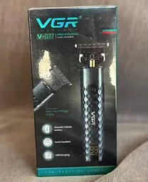 Бездротовий акумуляторний триммер роторна машинка для стрижки VGR V-077 5Вт змінні насадки Чорний - мініатюра 9
