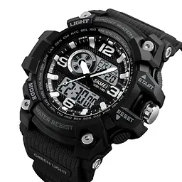 Наручний годинник чоловічий Skmei 1283 Black, 1283BK (12297) - мініатюра 3