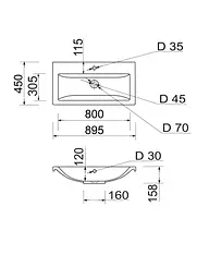 Раковина Adamant Cers 80 white 4824296202301, Білий - мініатюра 5