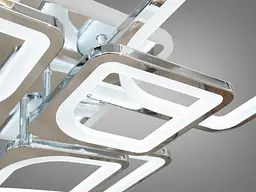 Люстра стельова LED Diasha 8060/4+4HR, 190W, 3200K-6500K, хром, сучасний стиль для кухні, вітальні, спальні, дитячої, коридору - мініатюра 6
