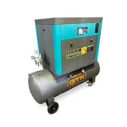 Компресор високого тиску гвинтовий масляний GTM DLG5.5V (200 л, 680 л/хв, 5.5 кВт, 380-400 В, інвертор, кожух)