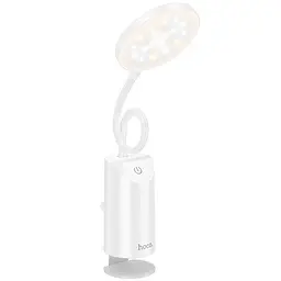 Настільна LED лампа Hoco HX10 Clip table lamp (1200mAh) White