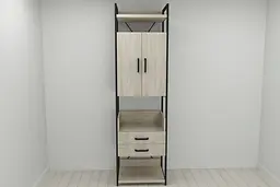 Шафа Гардероб Уні секція 5 серії Конект Ferrum-decor 220x60x50см Чорний метал ДСП Дуб Сонома 32 мм (FRD-104513) - мініатюра 9