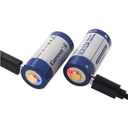 Акумулятор Keeppower 16340 RCR123A Li-ion 3.0 В 860 mAh з microUSB (Синій з білим) - мініатюра 3