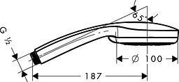 Ручний душ Hansgrohe Croma 100 Vario 28535000, Хром - мініатюра 2
