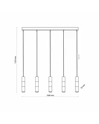 Підвісний світильник TK Lighting 4758 Vivien GU10 5x10W IP20 - мініатюра 3