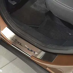 Накладки на пороги для Ford EcoSport 2013-2022 Нержавіюча сталь із загином та Логотипом 4 шт (Premium P-FO31) - мініатюра 4