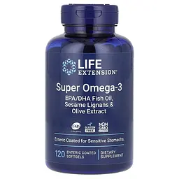 Жирні кислоти Super Omega-3 Plus, 120 капсул Life Extension fit0024564