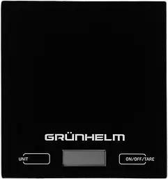 Кухонні настільні електронні ваги Grunhelm KES-01B із сенсорним керуванням до 5кг LCD-дисплей Чорний - мініатюра 2