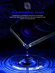 Захисне скло на екран для Apple iPhone 12 Pro Max, Space Black Icon, 2.5D загартоване скло на весь екран, глянцеве, плоске, з чорною рамкою, олеофобне, 9H, клейовий шар по всій поверхні, з сіткою для захисту динаміка, ArmorStandart (ARM59217) - мініатюра 5