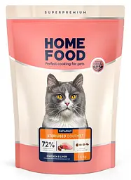 Корм для вибагливих котів Home Food з куркою та лівером 1,6кг