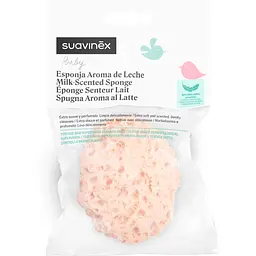 Губка для купання Suavinex з ароматом молока +0 місяців рожева (401553-2) - мініатюра 2