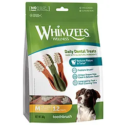 Натуральні ласощі для зубів собак WHIMZEES Dental Treats Toothbrush M 12 шт.