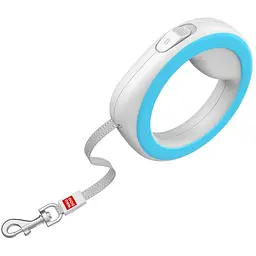 Повідець-рулетка для собак Waudog R-leash, кругла, XS-M, до 40 кг, 2,9 м, світловідбиваюча стрічка блакитний - мініатюра 2