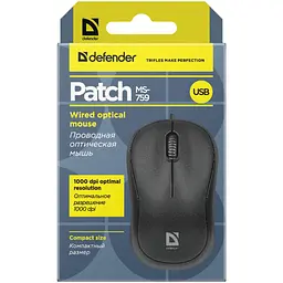 Мишка Defender Patch MS-759 Black (52759) - мініатюра 5