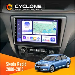 Штатна магнітола Skoda Rapid 2013-2018 Cyclone C9-012 4x64, DSP, 4G Cyclone (НФ-00008018)
