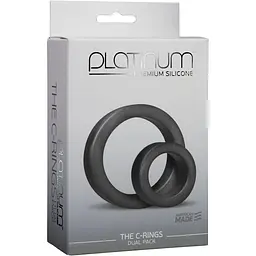 Набір ерекційних кілець Doc Johnson Platinum Premium silicone - The C-Rings - Charcoal - мініатюра 2