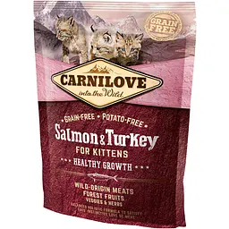 Уцінка! Сухий корм для кошенят Carnilove Cat Salmon&Turkey Kitten з лососем та індичкою 400 г. Термін придатності до 10.2024