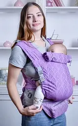 Май-слінг жаккардовий з народження до 36 місяців Coolbabka Бузковий Lily - мініатюра 3