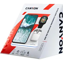 Зарядний пристрій Canyon WS-302 3 в 1 QI White (CNS-WCS302W) - мініатюра 6