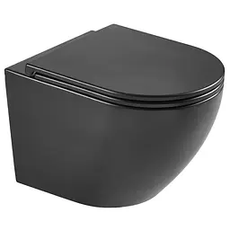 Унітаз підвісний Mixxus Premium Ellipse-0303-T3 Black 520x365x360 мм, система змиву Tornado 3.0 MP6591, Чорний матовий