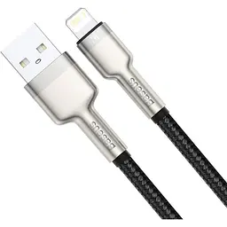 Кабель Baseus Cafule Series Metal Data Cable USB to IP 2.4A 0.25m black (CALJK-01) - мініатюра 2