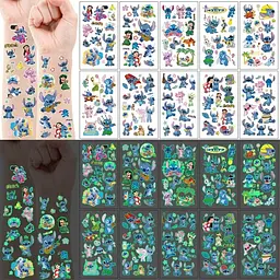 Набір тимчасових татуювань Fresh Tattoo Стіч stich-glow-tattoo-10 світяться, 10 аркушів 12х7 см - мініатюра 3