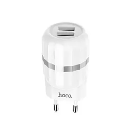 Мережевий зарядний пристрій 2USB Hoco C41A 2.4A White + USB Cable iPhone 6 - мініатюра 4