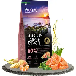 Сухий корм для цуценят та юніорів великих порід Profine Junior Large Salmon and Potatoes з лососем та картоплею 12 кг - мініатюра 2