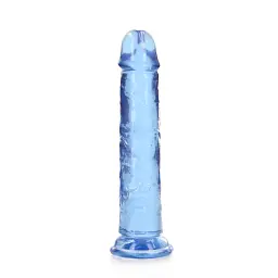 Фалоімітатор RealRock Crystal Clear Realistic Dildo 7'' 20 см блакитний - мініатюра 6