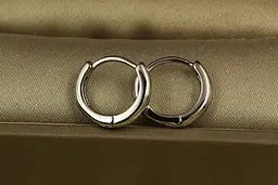 Сережки Xuping Jewelry гладкі кільця з округлими краями 1.2 см сріблясті