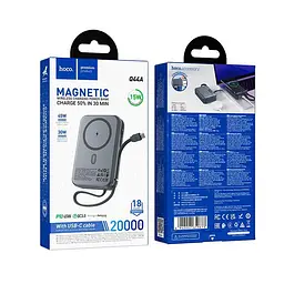 Універсальна мобільна батарея HOCO Origen dual PD magnetic power bank with cable dark 20000mAh Q44A |2Type-C, 45W/3A, PD/QC| - мініатюра 2