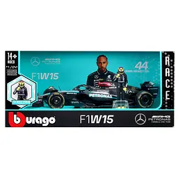Автомодель з фігуркою Bburago Mercedes‑AMG Petronas F1 W15 (18-28069 (#44)) - мініатюра 8